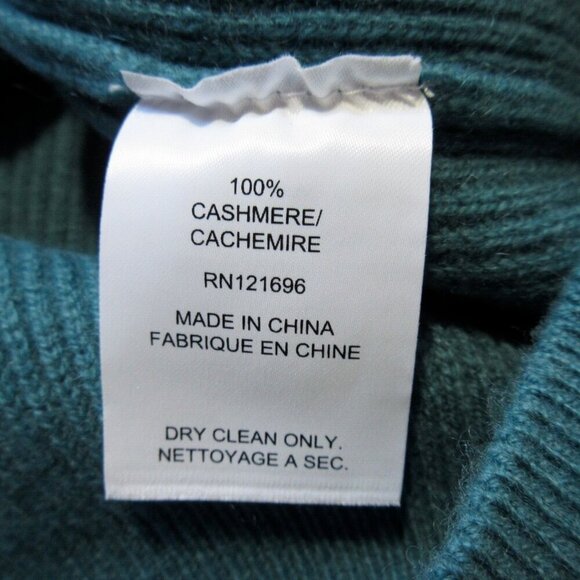 NWT Demylee Chelsea Cashmere Pullover in Green Ribbed Knit Sweater XS - Picture 4 of 7